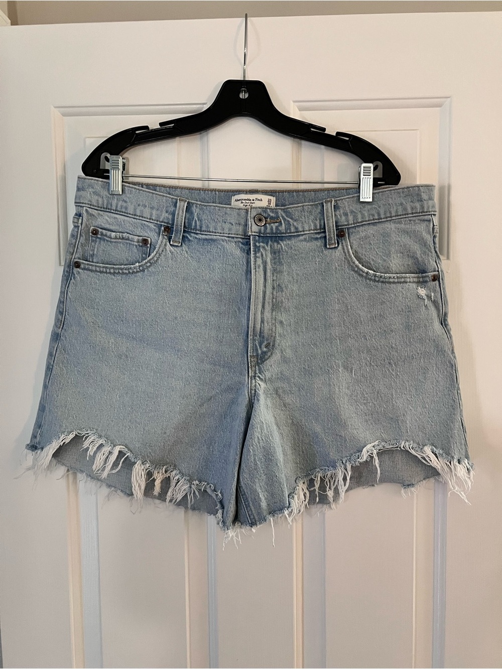 Abercrombie & Fitch Light Blue Distressed Denim Cutoff Shorts